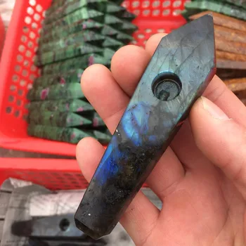 

Natural crystal labrador stone beautiful smoking tube