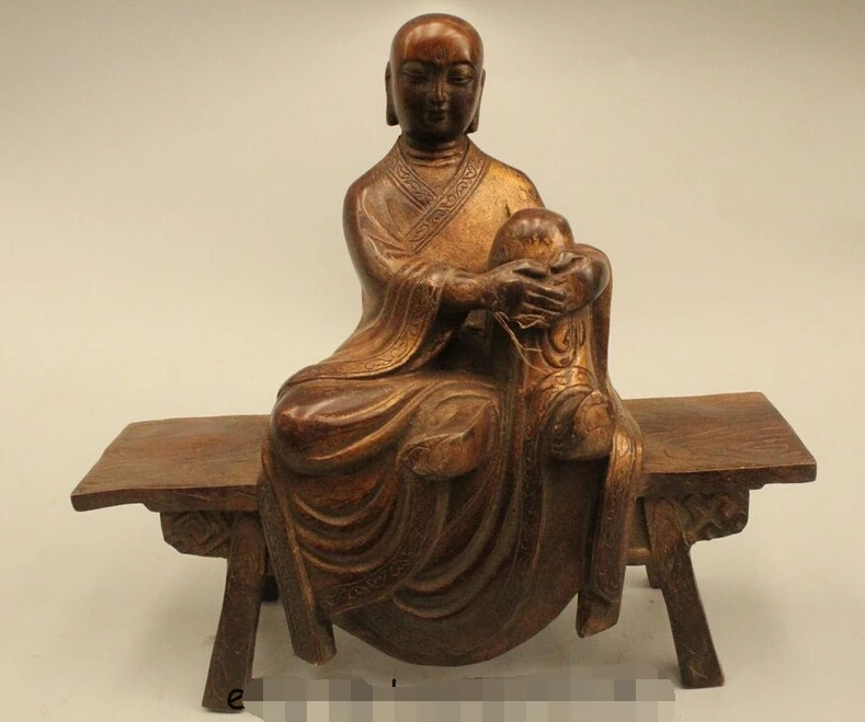 

Details about 8" Chinese Buddhism Purple Bronze Seat Chair Ksitigarbha Boddhisattva Statue R0715