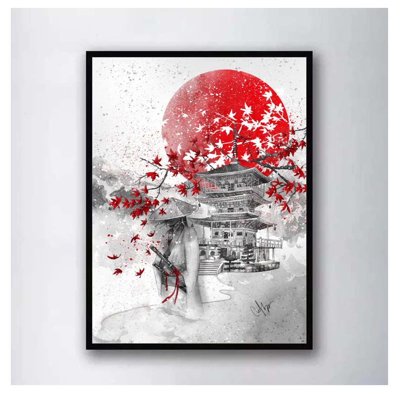 

Japanese Bushido Sakura Samurai Ukiyoe Anime diamond painting full square drill mosaic puzzle picture of rhinestones kits JS4301