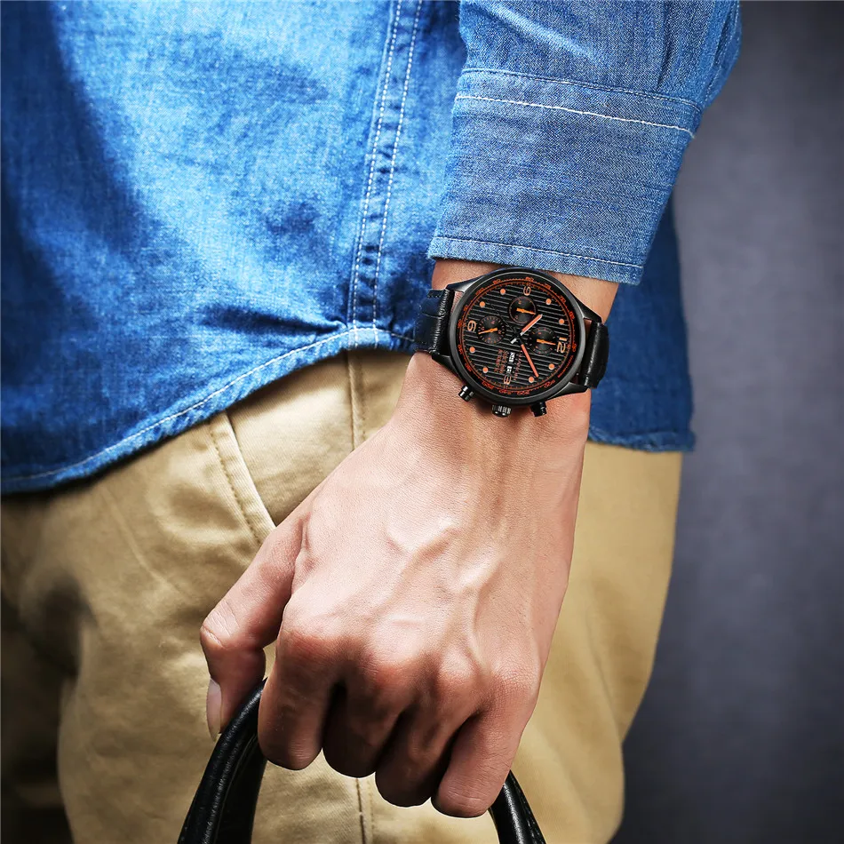 GUANQIN мужские часы с ремешком из натуральной кожи, Топ бренд, Роскошные автоматические механические наручные часы с автоматическим заводом, водонепроницаемые мужские часы