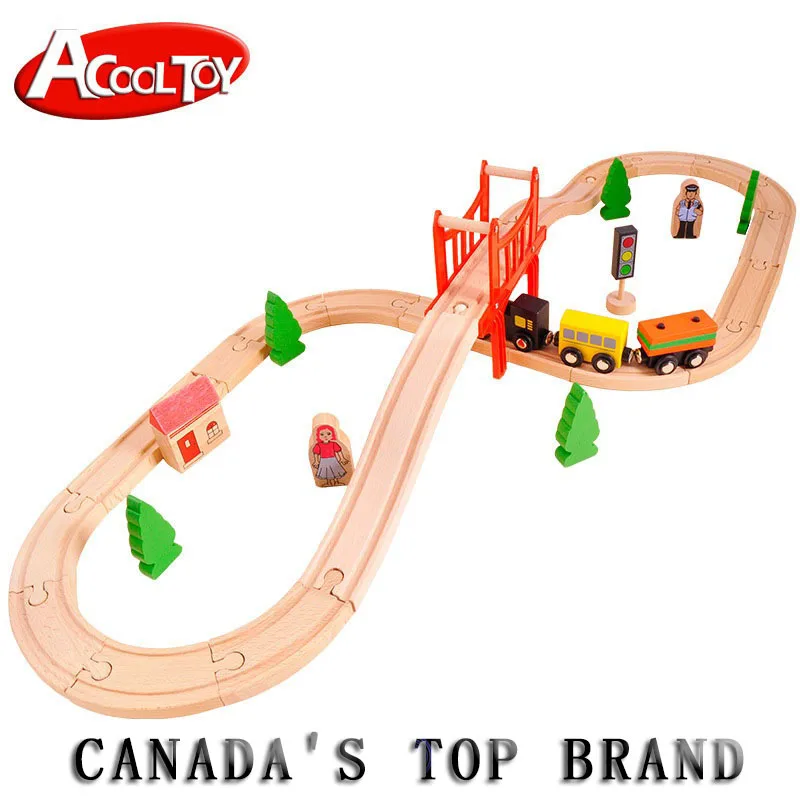 

39PCS Hand Crafted Wooden Train Set Railway Track Building Blocks Puzzle Accessories Educational Kids Toy Play Set Baby Gift