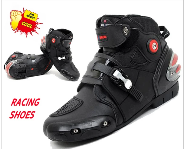 

Speed Biker Brand Motorcycle Boots Ankle Racing boots BIKERS leather raceMotorbike Riding boots Shoes A9003