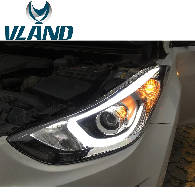 VLAND фабрика для автомобиля фара hyundai Elantra 2012 2013 2014 светодиодный на панель DRL H7 Xenon