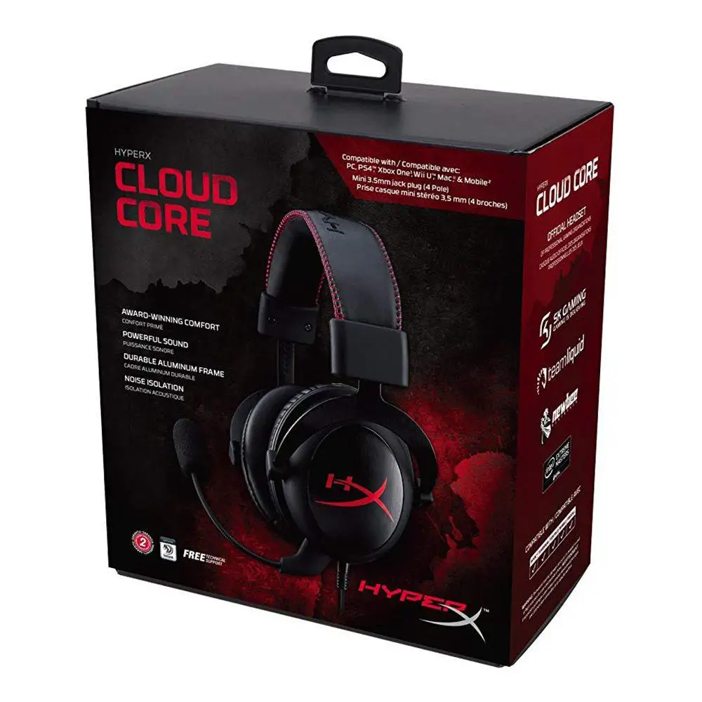 Игровая гарнитура Kingston HyperX Cloud Core наушники с автоматическим шумом AMP USB Звуковая