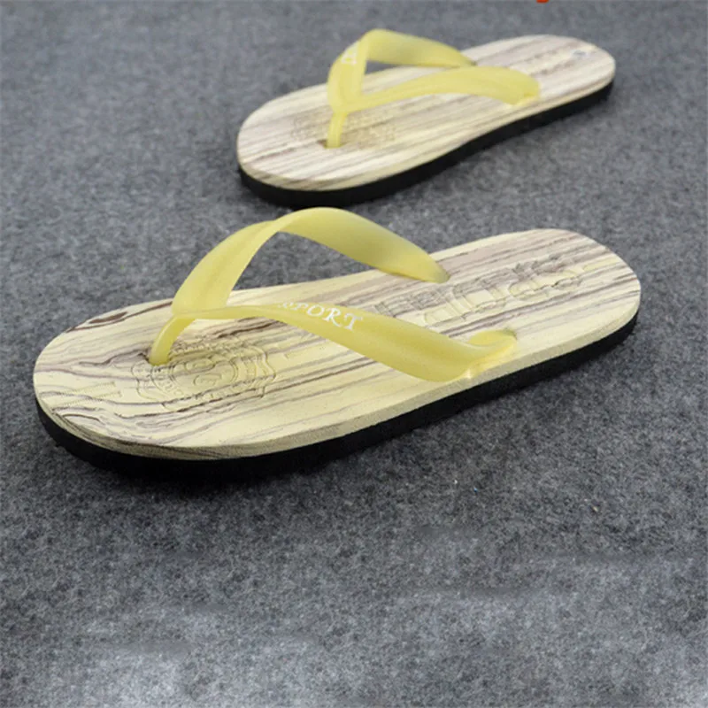 WOLF WHO/модные мужские Вьетнамки; высококачественные удобные пляжные сандалии; мужские тапочки; повседневная обувь; Meskie kapc X166 - Цвет: yellow