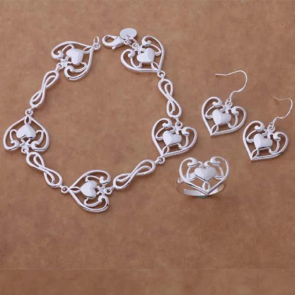 

wholesale High quality silver Fashion jewelry earrings bracelet rings WT-365