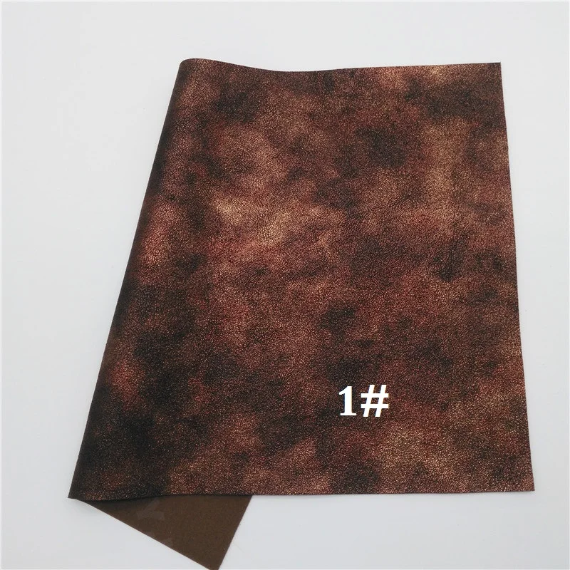 1 Glitterwishcome 21X29 см A4 Размер винтажная двухцветная искусственная кожа ткань, синтетическая кожа ткань листы ПУ винил для бантов, GM448A - Цвет: 1