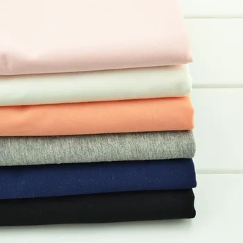 

Lycra Cotton knitted t-shirt fabric 165x100cm stretchy summer DIY legging tight fitting clothing pure color cloth by meter