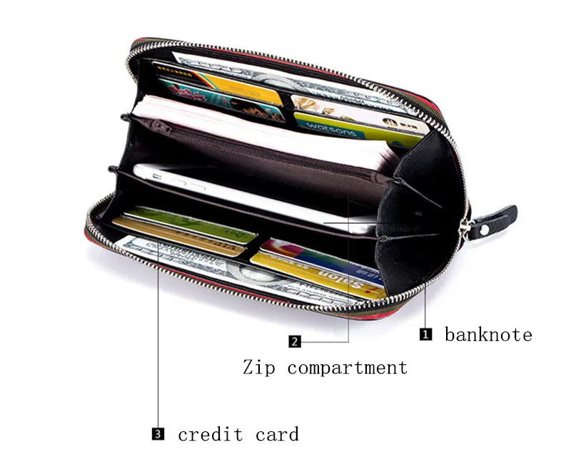 Кожаный кошелек в европейском и американском стиле, многоцелевой кошелек на молнии, большой объем, посылка ская модная сумка для кредитных карт