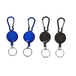 4 шт. катушка для значка-выдвижной Recoil yoyo Ski Pass Id Чехлы для карт и ключей цвет цепочки: синий/черный Количество: 4 шт