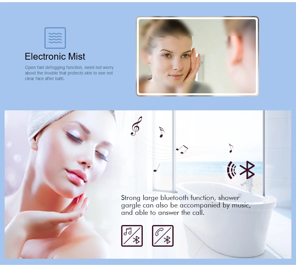 Пользовательский размер, умное зеркало, светодиодный, зеркало для ванной, настенное, с подсветкой, круглое, для ванной, анти-туман, зеркало, Bluetooth, сенсорный экран 2g8100