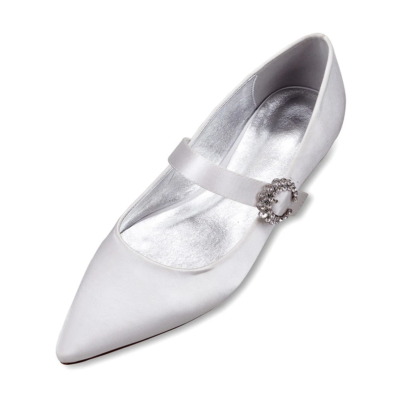 flat satin wedding shoes