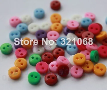 500 sets of mixed color children resin 2 hand sewing button hole BJD doll cute baby multicolor 6 mm | Дом и сад