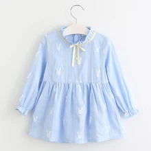 LOVE DD& MM/Одежда для девочек; платья; Новинка года; детская одежда для девочек; сезон весна; хлопковое кружевное платье с длинными рукавами и принтом