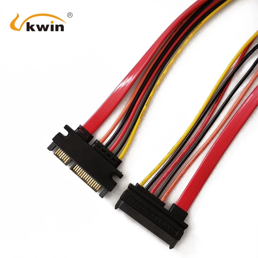 

VKWIN SATA 22 Pin Male To Female Sata Extension Cable SATA 3 III 6Gb/s 22 Pin Male to Female 7+15 Pin SATA 3.3V 5 Power Wire