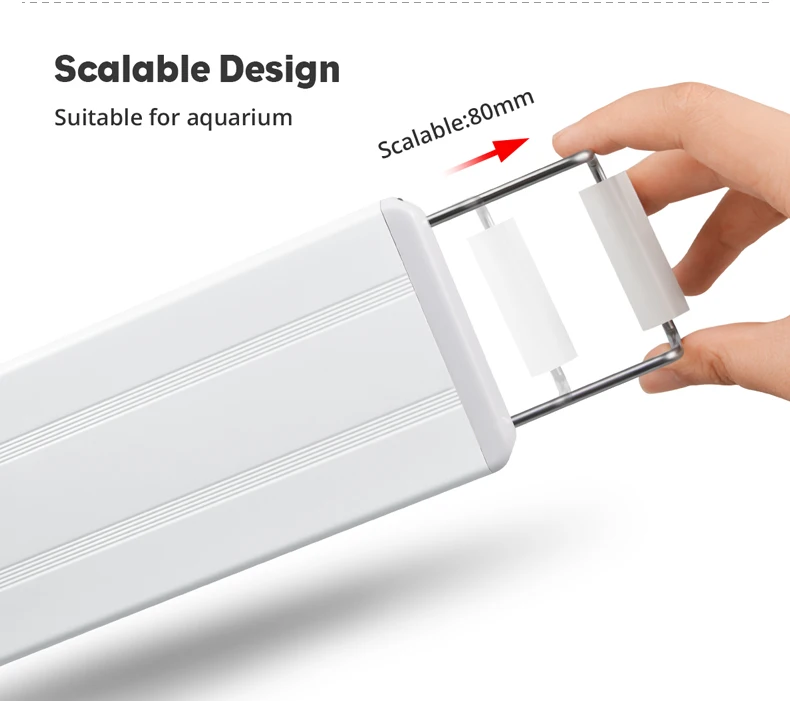 Аквариумный светодиодный светильник ing 18-58 см, 220-240 В, светильник для аквариума с выдвижными кронштейнами, светильник для выращивания водных растений для аквариума