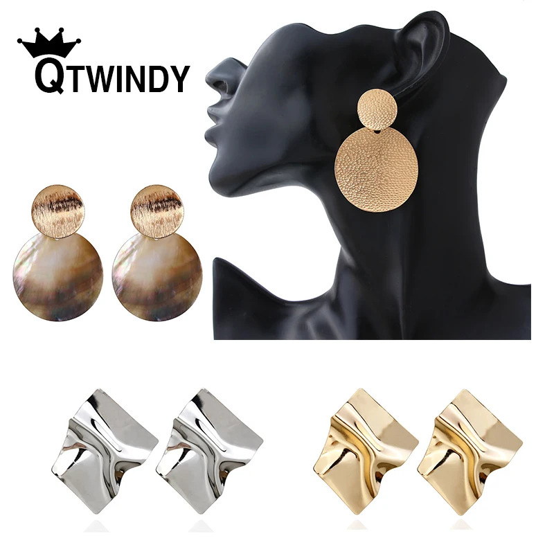 

Fashion Drop Dangle Earrings For Women Metal Curve Twisted Geometric Earrings Wedding Party Vintage Gifts Bohemian Bijoux lady's