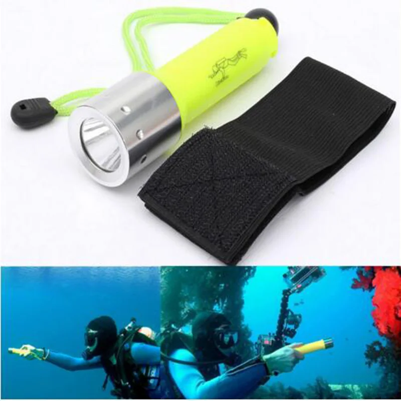

2000LM CREE XML-T6 Underwater 50 Meters led Flashlight Lantern underwater scuba Flashlights 18650 Powerful light lamp for diving