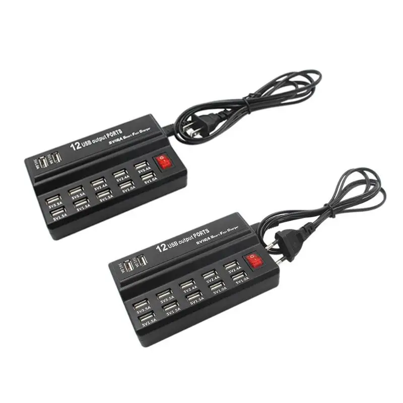 

12 Ports USB Output Charger USB HUB Power Adapter Super Speed USB 2.0 Splitter HUB Home Wall Power Scoket Converter