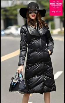 

90% duck down coat 2020 fashion brand double breasted down jacket women's winter great quality luxury long warm down coat wj1303