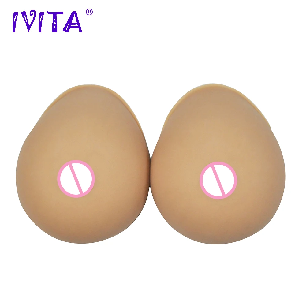 

IVITA 3600g Suntan Huge Silicone Breast Forms Artificial Silicone False Boobs For Crossdresser Cosplay Costume Mastectomy Breast