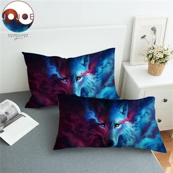 

Where Light And Dark Meet by JoJoes Pillowcase Wolf and Moon Pillow Case wolf wolves Bedding Home Textiles Pillow Cover 2pcs