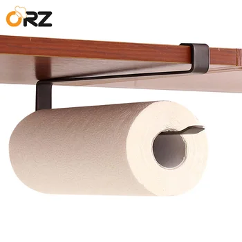 

ORZ Kitchen Paper Towel Holder Iron Tissue Roll Towels Storage Rack Cabinet Hanging Shelf Bath Organizers Solid Hanger Holder