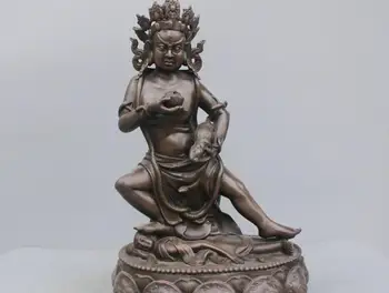 

19'' Tibetan Buddhism White Jambhala of God Buddha statue