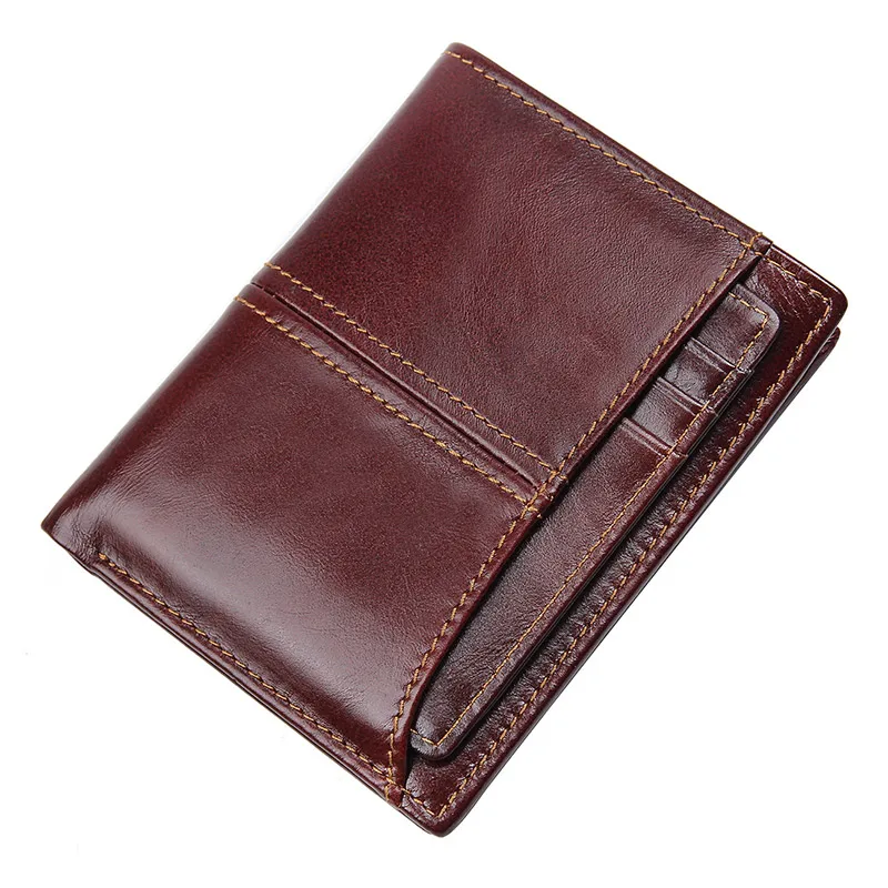 

RFID Blocking Leather Travel Bifold Wallet for Men Credit Card Protector with Double ID Card Window R-8107-2Q