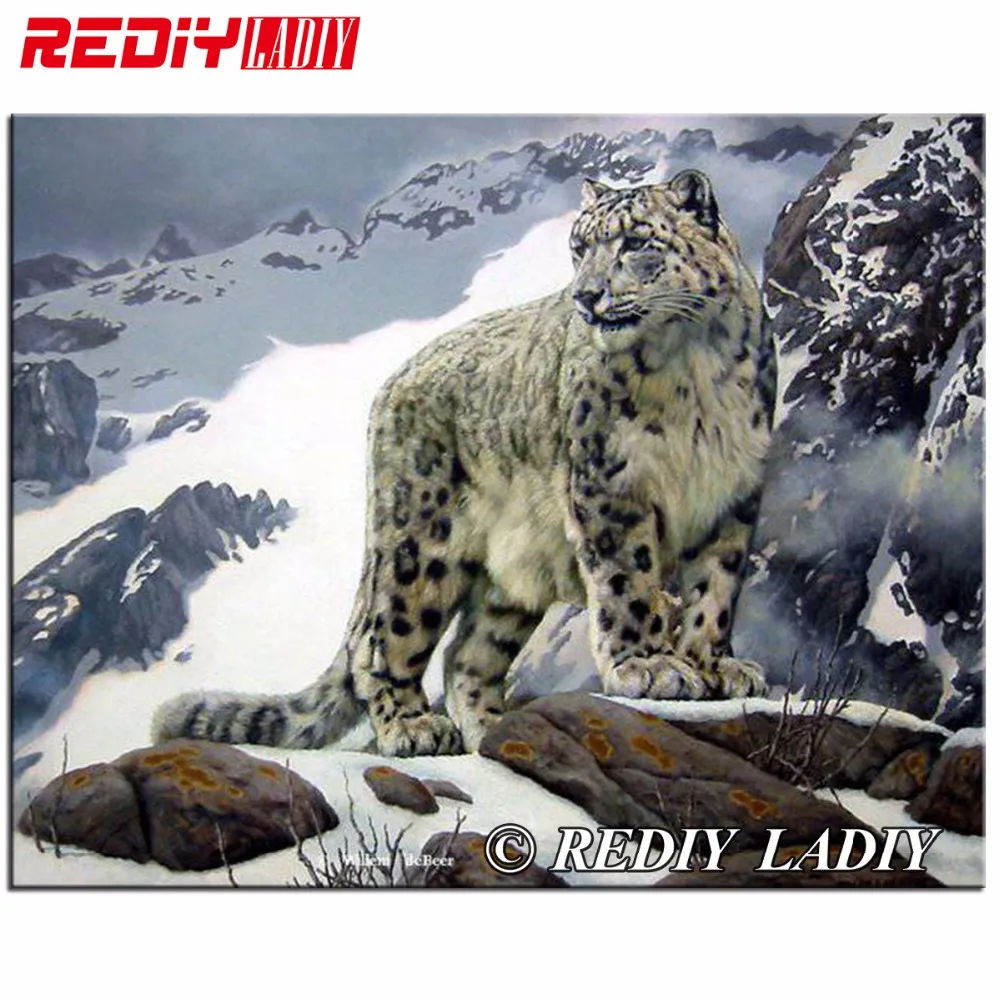 5D Diamond Embroidery Snow Leopard DIY Diamond Painting Cross Stitch