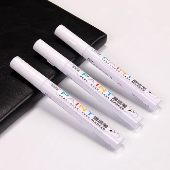 

12Pcs White Oil Paint Pen Permanent Car Mobile Phone Cratch Refinishing Paint Not Fade Diy Tire Marker Pen WaterProof S558