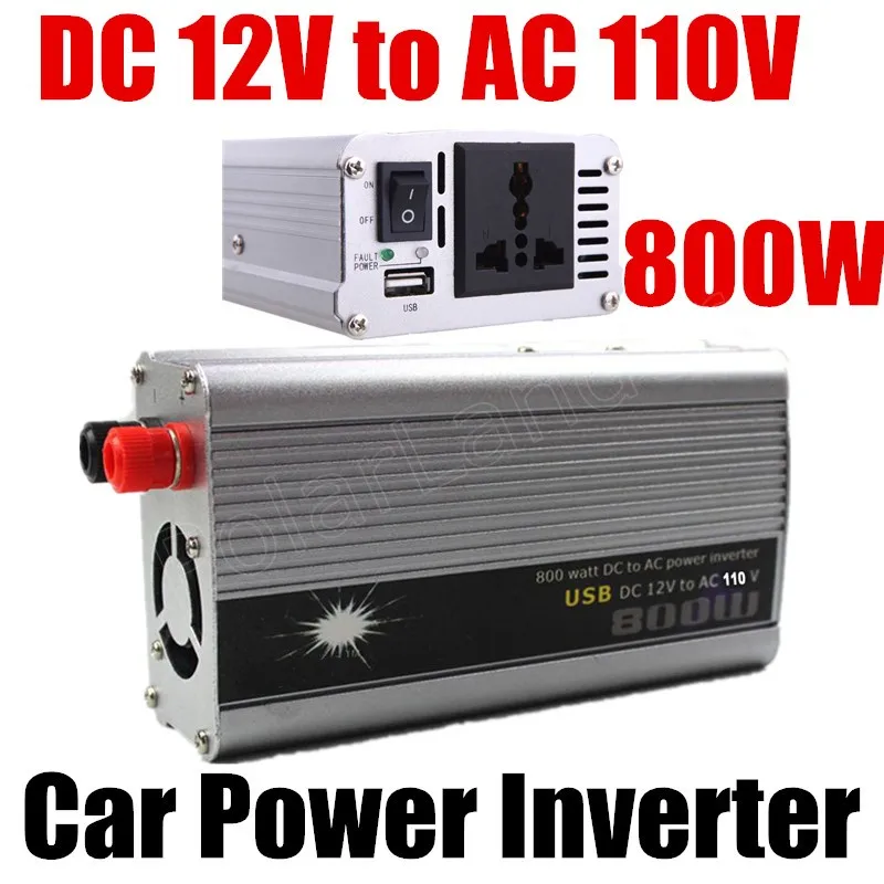 800W WATT DC 12V to AC 110V Portable USB Car Vehicle Power Inverter