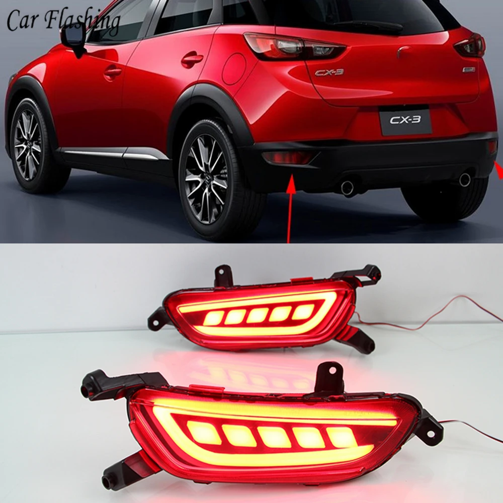 Car Flashing 1Set LED Tail Rear Lamp Brake Light Rear Bumper Light