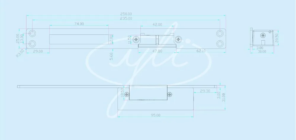 Fail Safe NO узкий тип длинный тип двери электрический замок для контроля доступа DC12V электрический дверной замок Система yli YS-132NO