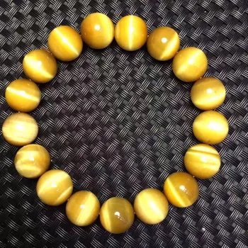 

10mm Natural Stones Jewelry Beads golden gold Tiger's eye quartz Crystal Charm Bracelets for Women Original DIY Jewelry
