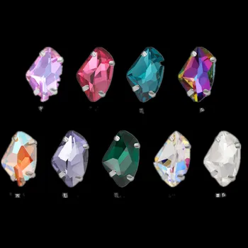 

TopStone 9x14mm AX K9 Glass Crystal Fancy Stone With Claw Cup Setting Sew On Rhinestone Galactic Jewelry Beads