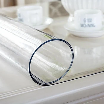 

PVC Transparent Waterproof Tablecloth Home Table Cover Kitchen Oilcloth PVC Tablecloth Soft Glass for Wedding Party