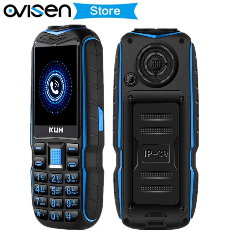 

Original KUH T3 Mini Power Bank Mobile Phone Big battery 2.4 Inch Flashlight Quick Dial Rugged Shockproof Old man Cell phone