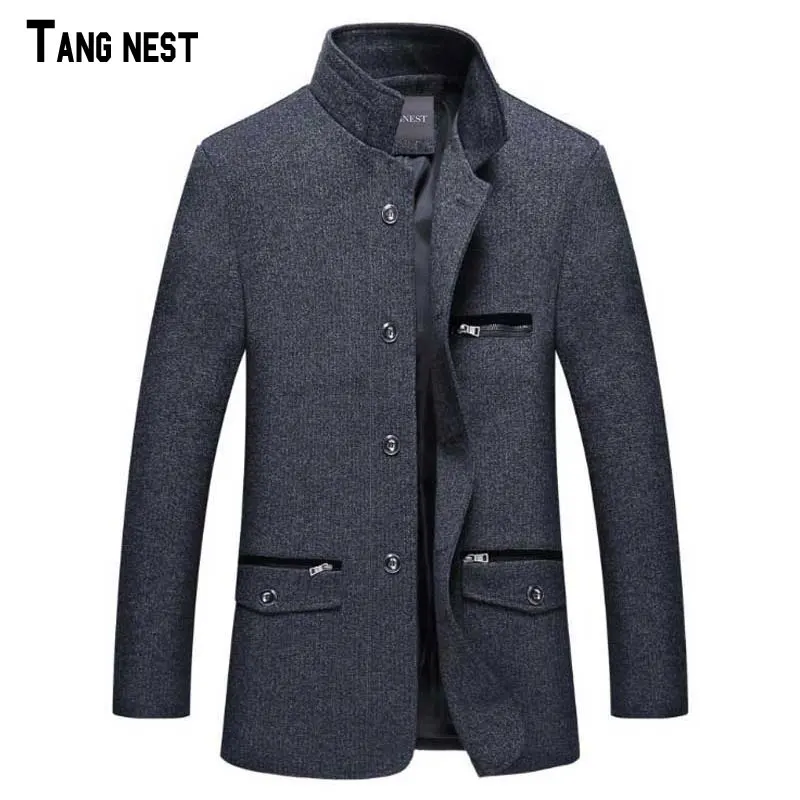 TANGNEST/2019 Новое поступление мужская Мода Зима Однобортный блейзер мужской Slim Fit