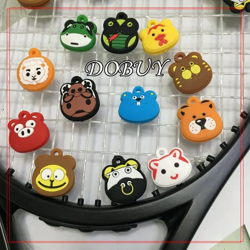 

50 pcs Chinese zodiac Cartoon Tennis Racket Damper Shock Absorber Tenis Racquet Vibration Dampener reduce tennis raqueta Shock