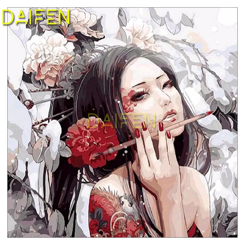 

Full Round Diamond embroidery Full Square Diamond painting Cross stitch Gorgeous woman girl rose flower DIY 3D Diamond mosaic