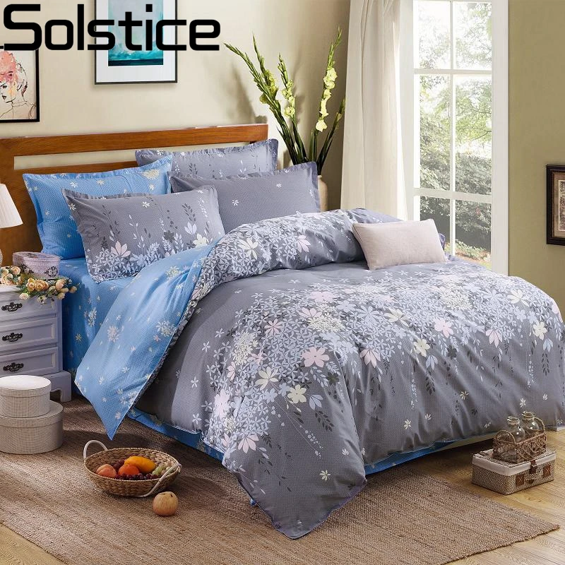 Günstige Solstice Mode Bettbezug set Bett Baumwolle Bettwäsche Kissenbezug 4 stücke Bettwäsche Bett Gesetzt Bettwäsche Twin Voll Königin Super König 5 größe