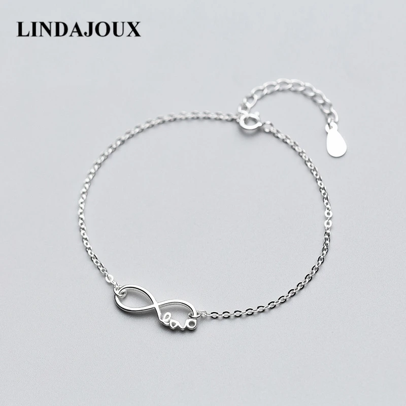 

925 Sterling Silver Link Chain Endless Infinity Charm Bracelets For Women Silver 925 Jewelry Girl's Birthday Gift