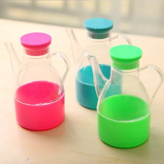 

2pcs/lot candy color leakproof storage box spice jar potes de cozinha armazenamento oil bottle kitchen gravy boats LF 113