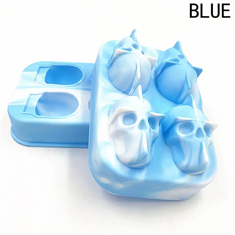 BL1 Хэллоуин 3D череп голова плесень домашний бар виски коктейльный винный Силиконовые Формочки печенье торт принадлежность для изготовления шоколадных форм формы - Цвет: BL1