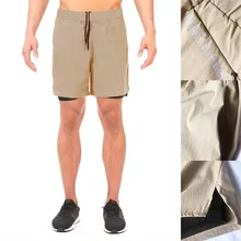 Новые двухслойные шорты мужские летние быстросохнущие дышащие шорты для бега спортивные тренировочные Короткие штаны для фитнеса