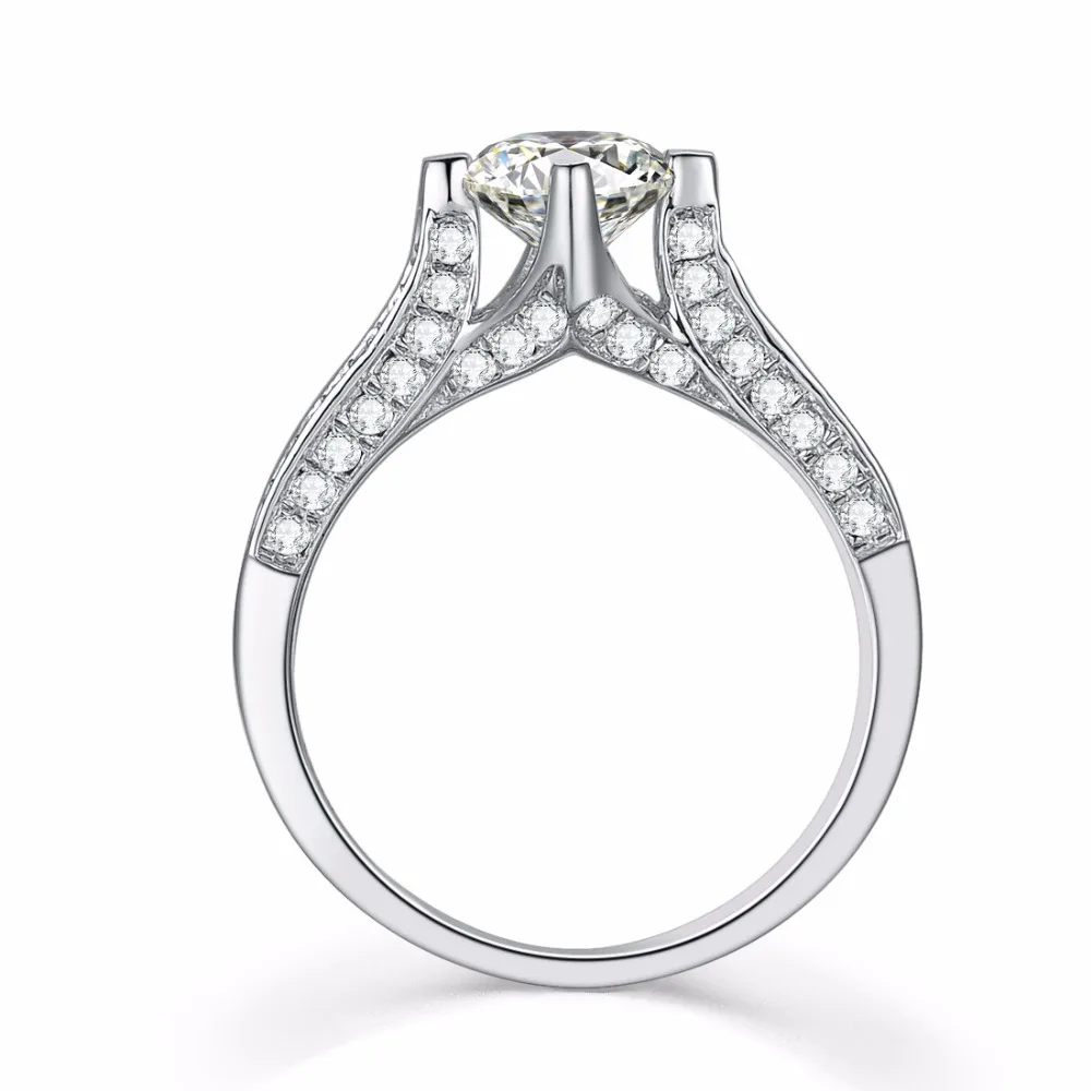 CHARLES& COLVARD 1CT Moissanite кольцо для помолвки с бриллиантами VVS1 кольцо из стерлингового серебра отличное ювелирное изделие для невесты