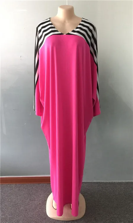 Новая Мода Африканский принт эластичные Базен платья Стиль Дашики платье для женщин/леди - Цвет: Розовый