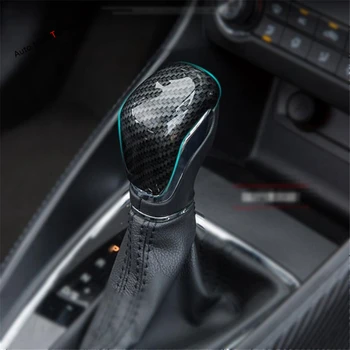 

Yimaautotrims Matte / Carbon Fiber Look Interior Fit For MG ZS 2018 2019 2020 Stalls Gear Shift Head Knob Cover Trim