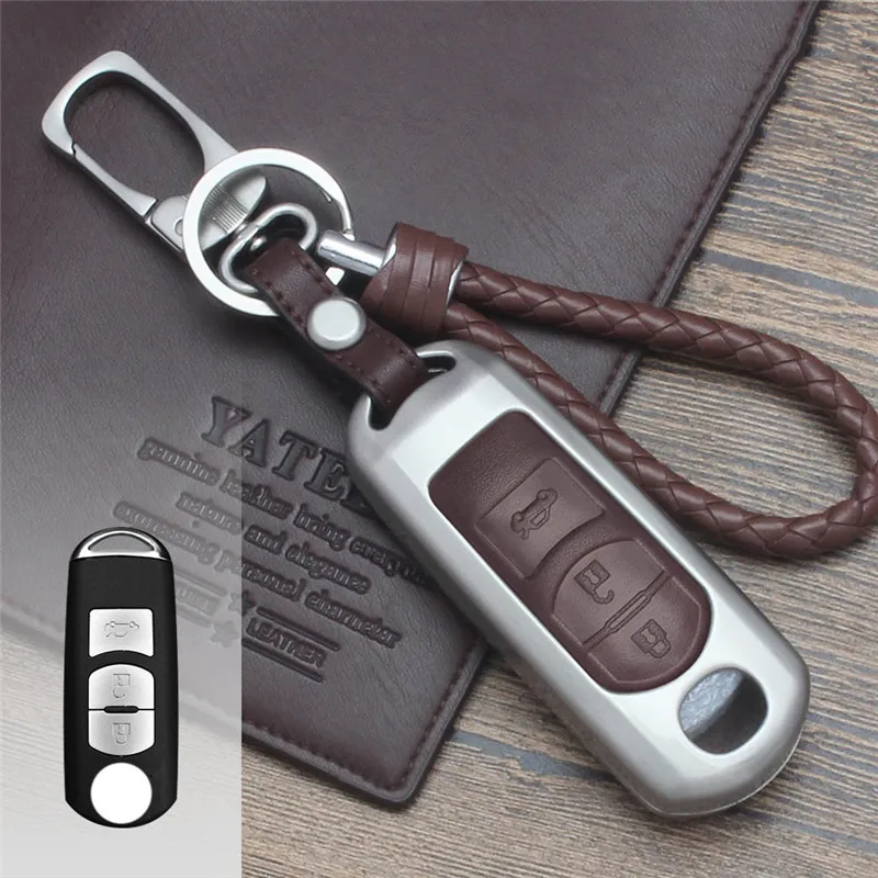 Zinc-alloy-Leather-Car-Remote-Key-Case-Cover-For-Mazda-2-3-6-Axela-Atenza-CX (6)
